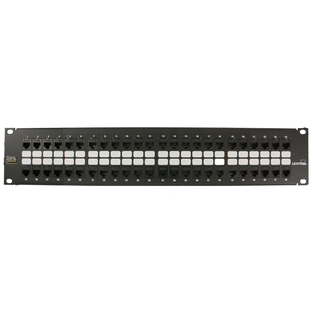 LEVITON Leviton 5G270-U48 CAT5e QuickPort Patch Panel 48-Port 2RU Black