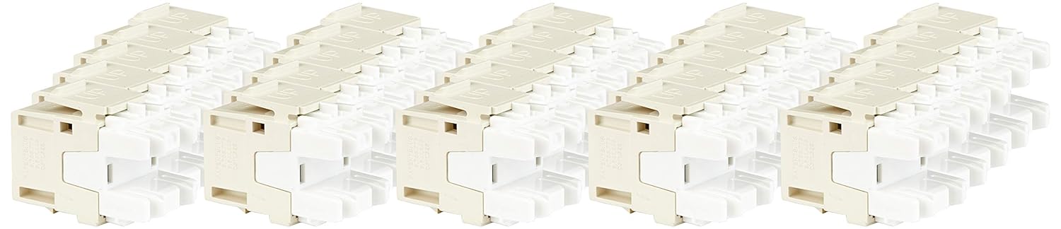 LEVITON Leviton 61110-BT6 eXtreme CAT6 QuickPort Jack QuickPack 25-Pack Light Almond