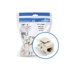 LEVITON Leviton 61110-BT6 eXtreme CAT6 QuickPort Jack QuickPack 25-Pack Light Almond