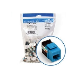 LEVITON Leviton 5G108-BL5 GigaMax CAT5e QuickPort Jack QuickPack, 25-Pack, Blue