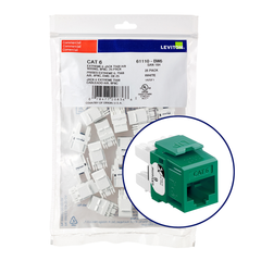 LEVITON Leviton 61110-BV6 eXtreme CAT6 QuickPort Jack QuickPack 25-Pack Green REPLACEMENT MPN