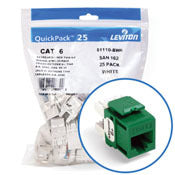 LEVITON Leviton 61110-BV6 eXtreme CAT6 QuickPort Jack QuickPack 25-Pack Green REPLACEMENT MPN