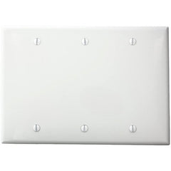LEVITON Leviton 80735-00W Blank Faceplate 3 Gang Standard Thermoplastic Nylon White