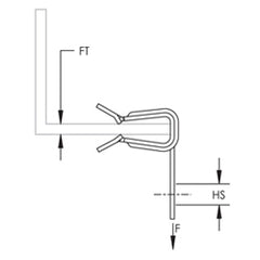 NVENT CADDY nVent CADDY 4H24 Hammer-On Flange Clip 1/8 inch to 1/4 inch Side Mount Spring Steel