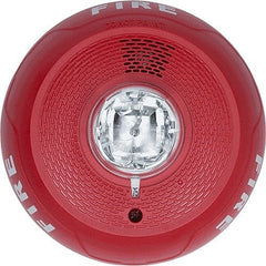 SYSTEM SENSOR System Sensor PC4RL L-Series Indoor Selectable Output Horn Strobe, Ceiling Mount, FIRE Marking, Red