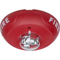 SYSTEM SENSOR System Sensor PC4RL L-Series Indoor Selectable Output Horn Strobe, Ceiling Mount, FIRE Marking, Red