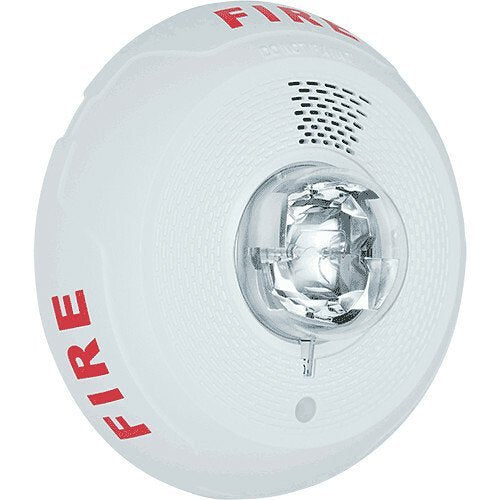 SYSTEM SENSOR System Sensor PC2WL Indoor Selectable Output Horn Strobe 2-Wire Ceiling Mount FIRE Marking White Replaces PC2WH