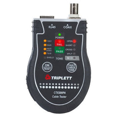 TRIPLETT Triplett CTX200 RJ45/Coax Cable Analyzer - Compact, Instant Pass/Fail Results, Tone Generator