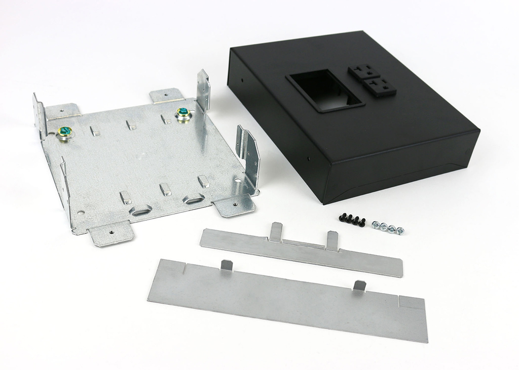 WIREMOLD Wiremold OFR48-2MRTC Overfloor Raceway Transition Box, 2-Gang, Steel, Black, with Knockouts