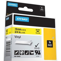 DYMO DYMO 18433 Rhino Vinyl Tape 19MM Yellow Black Text
