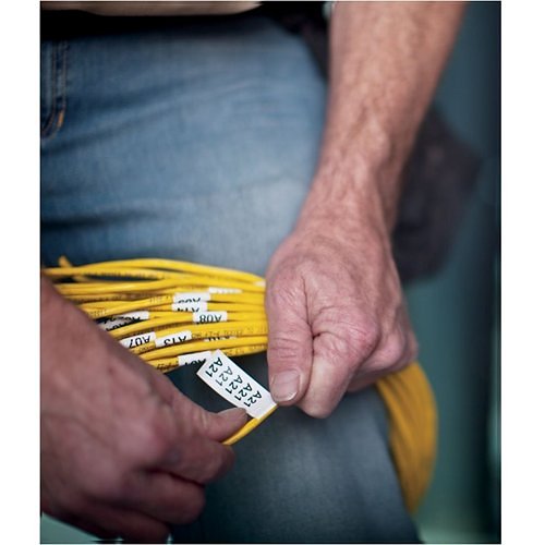 DYMO DYMO 18491 RhinoPRO Flexible Nylon Label Tape 3/4 Inch x 11.5 Feet, Yellow Label with Black Print