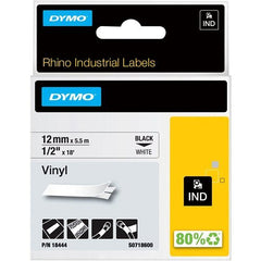 DYMO DYMO 18444 Rhino Industrial Vinyl Label Tape 1/2 Inch by 18 Feet Black on White