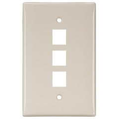 LEVITON Leviton 41091-3TN QuickPort Single Gang Wallplate 3-Port Light Almond