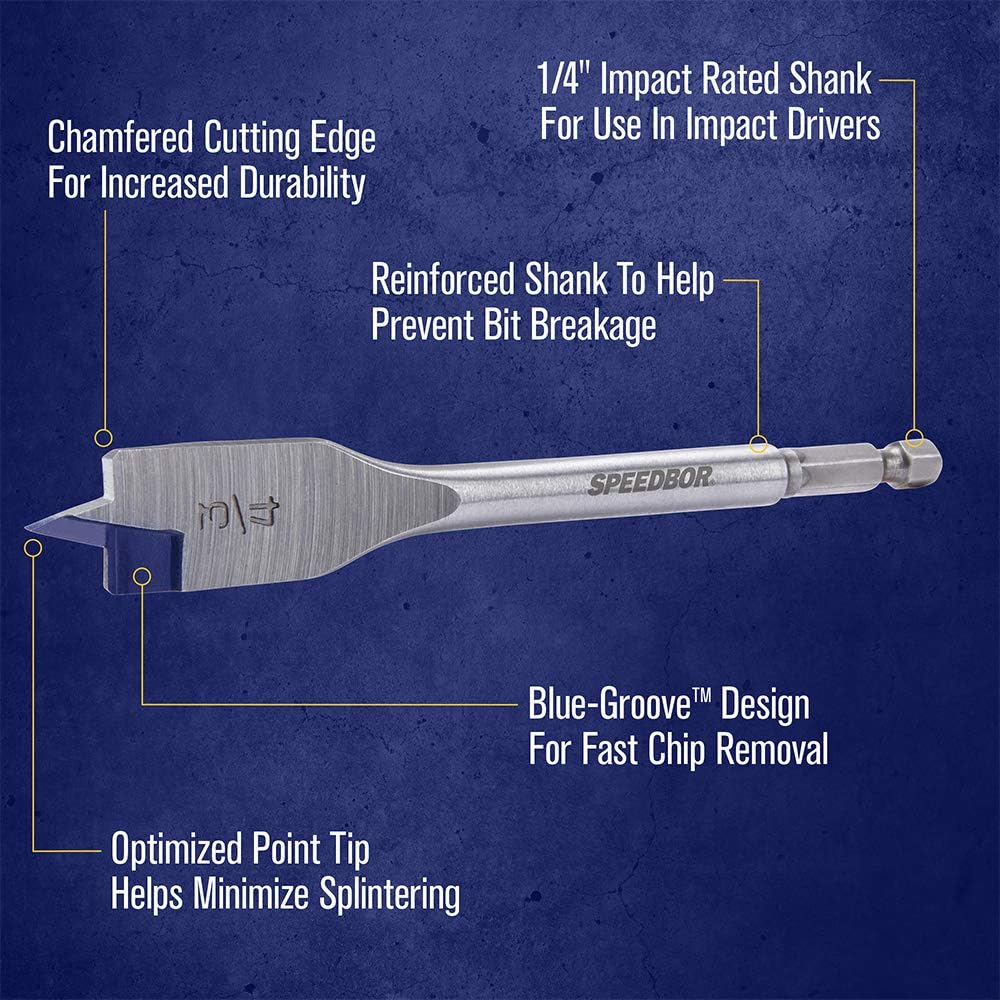 IRWIN IRWIN TOOLS 88714 SPEEDBOR Drill Bit 7/8 Inch 16 Inch Woodboring Spade Drill Bit