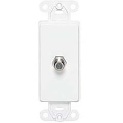 LEVITON Leviton 40681-00W F-Connector Decora Style Nickel-Plated Single-Gang Antenna Wall Plate Insert