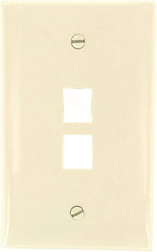 LEVITON Leviton 41091-2TN QuickPort Midsize Wallplate Single Gang 2-Port Light Almond