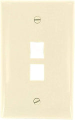 LEVITON Leviton 41091-2TN QuickPort Midsize Wallplate Single Gang 2-Port Light Almond