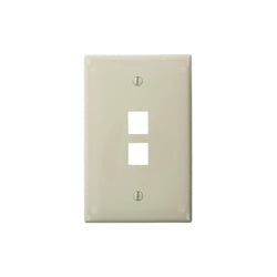 LEVITON Leviton 41091-2TN QuickPort Midsize Wallplate Single Gang 2-Port Light Almond