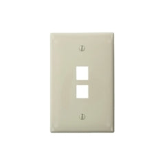 LEVITON Leviton 41091-2TN QuickPort Midsize Wallplate Single Gang 2-Port Light Almond