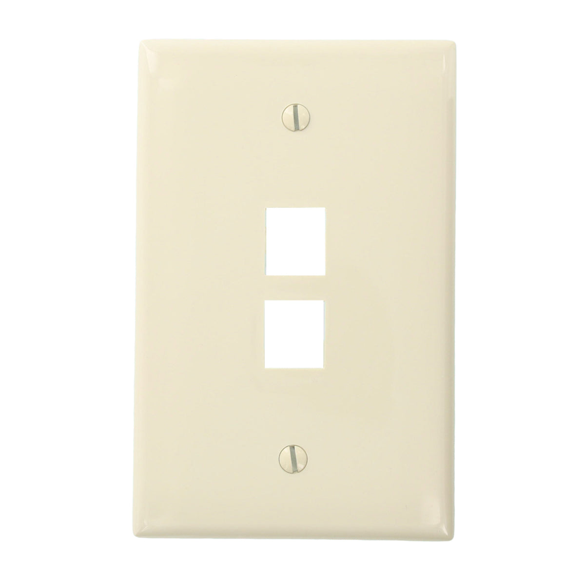 LEVITON Leviton 41091-2TN QuickPort Midsize Wallplate Single Gang 2-Port Light Almond