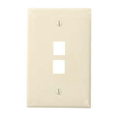 LEVITON Leviton 41091-2TN QuickPort Midsize Wallplate Single Gang 2-Port Light Almond