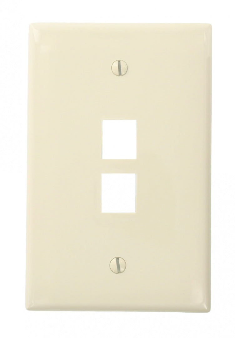 LEVITON Leviton 41091-2TN QuickPort Midsize Wallplate Single Gang 2-Port Light Almond