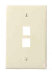 LEVITON Leviton 41091-2TN QuickPort Midsize Wallplate Single Gang 2-Port Light Almond