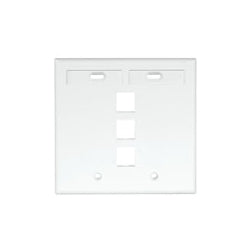 LEVITON Leviton 42080-3WP QuickPort Dual-Gang Wall Plate 3-Port White