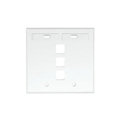 LEVITON Leviton 42080-3WP QuickPort Dual-Gang Wall Plate 3-Port White
