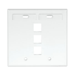 LEVITON Leviton 42080-3WP QuickPort Dual-Gang Wall Plate 3-Port White