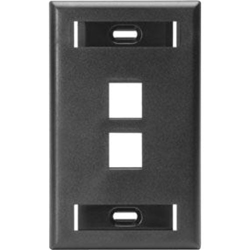 LEVITON Leviton 42080-3ES QuickPort Wall Plate Single-Gang 3-Port Black
