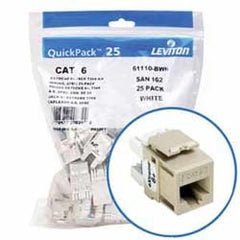 LEVITON Leviton 61110-BI6 eXtreme 6+ QuickPort Connector Quickpack CAT 6 25-Pack Ivory