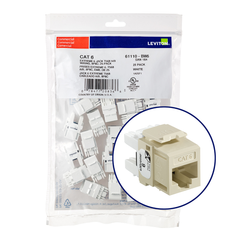 LEVITON Leviton 61110-BI6 eXtreme 6+ QuickPort Connector Quickpack CAT 6 25-Pack Ivory