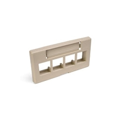 LEVITON Leviton 49910-SI4 QuickPort Modular Furniture Faceplate 4-Port Ivory