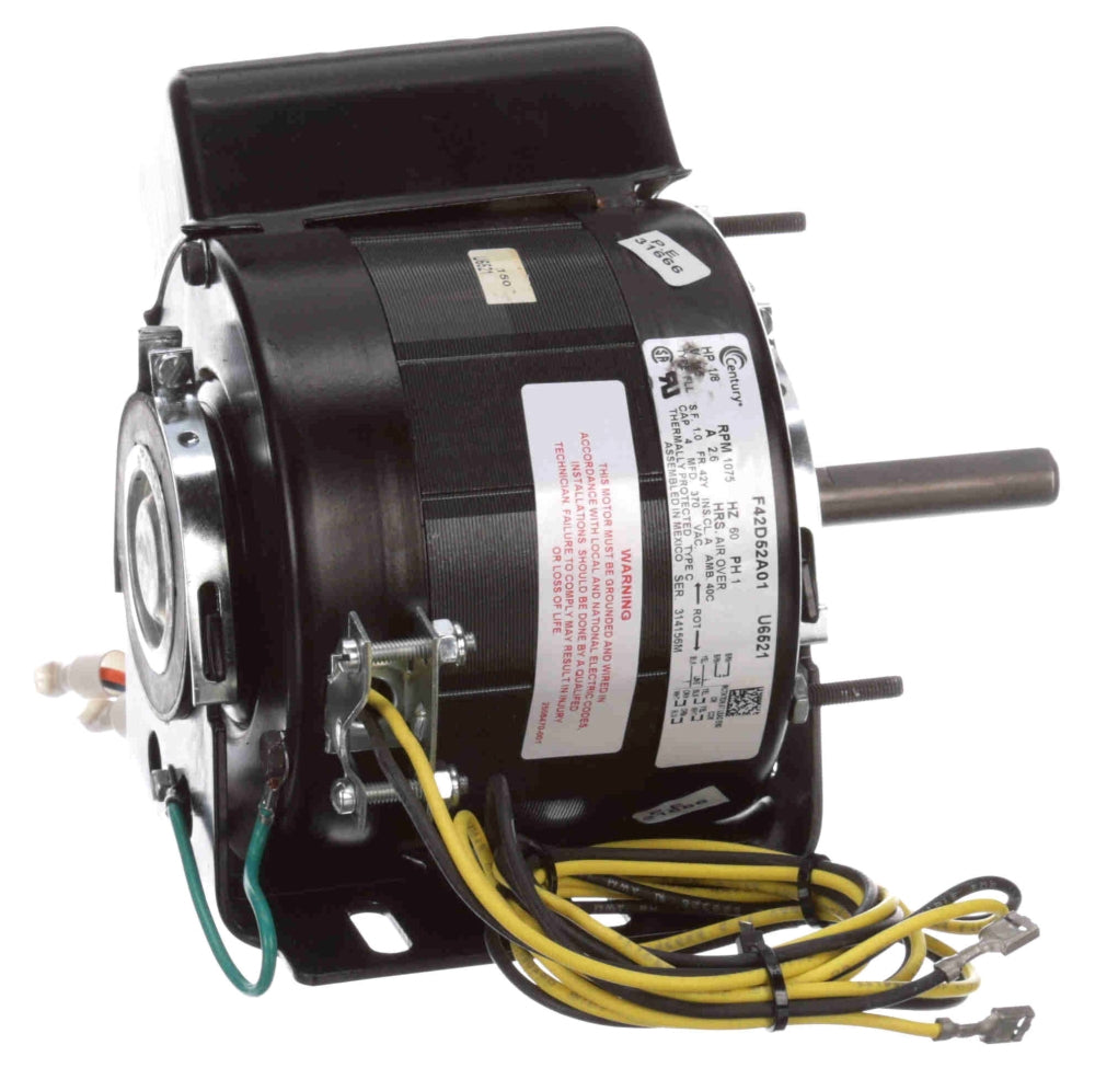 AO SMITH A.O. Smith U6521 1/8 HP 115 VAC 60 Hz 1-Phase 1075 RPM Unit Heater Fan Motor