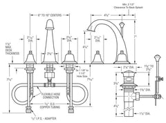DELTA FAUCET Delta Faucet 6520-PCLHP Deck Mount Bathroom Sink Faucet 1.5 GPM Polished Chrome