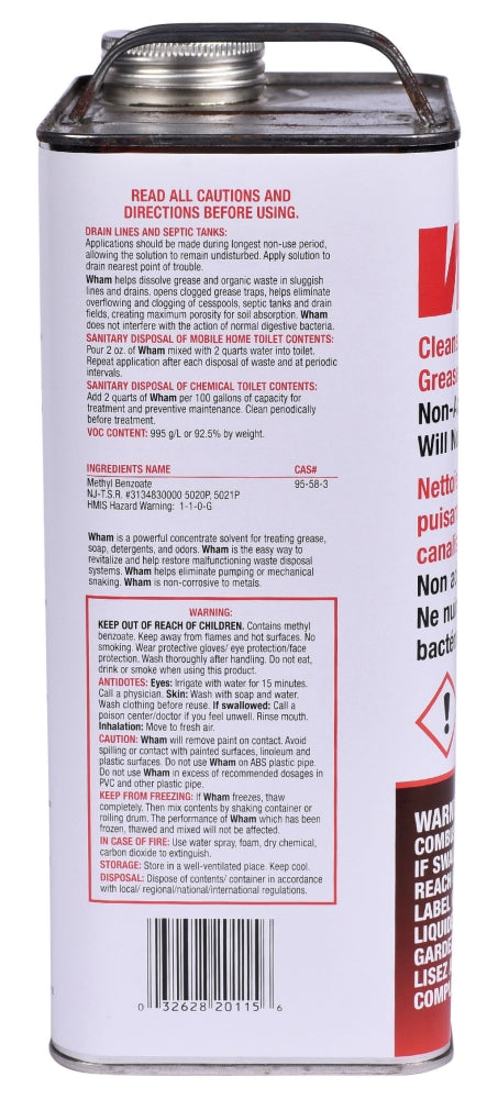 HERCULES Hercules 20115 Wham 1 Gallon Drain Cleaner - Liquid Amber