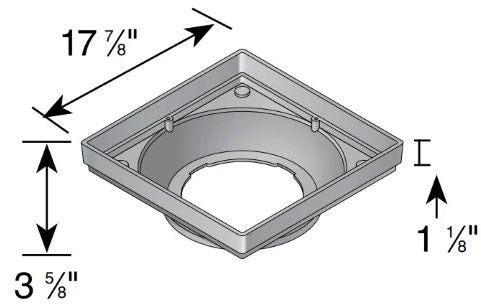 NDS NDS 1830 Low Profile Catch Basin Adapter Kit for Yard/Area Drain 18 Inch x 18 Inch Black