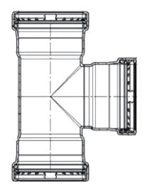 VIEGA Viega 20744 ProPress XL-C Copper Reducing Tee 3x2-1/2x2 Inch