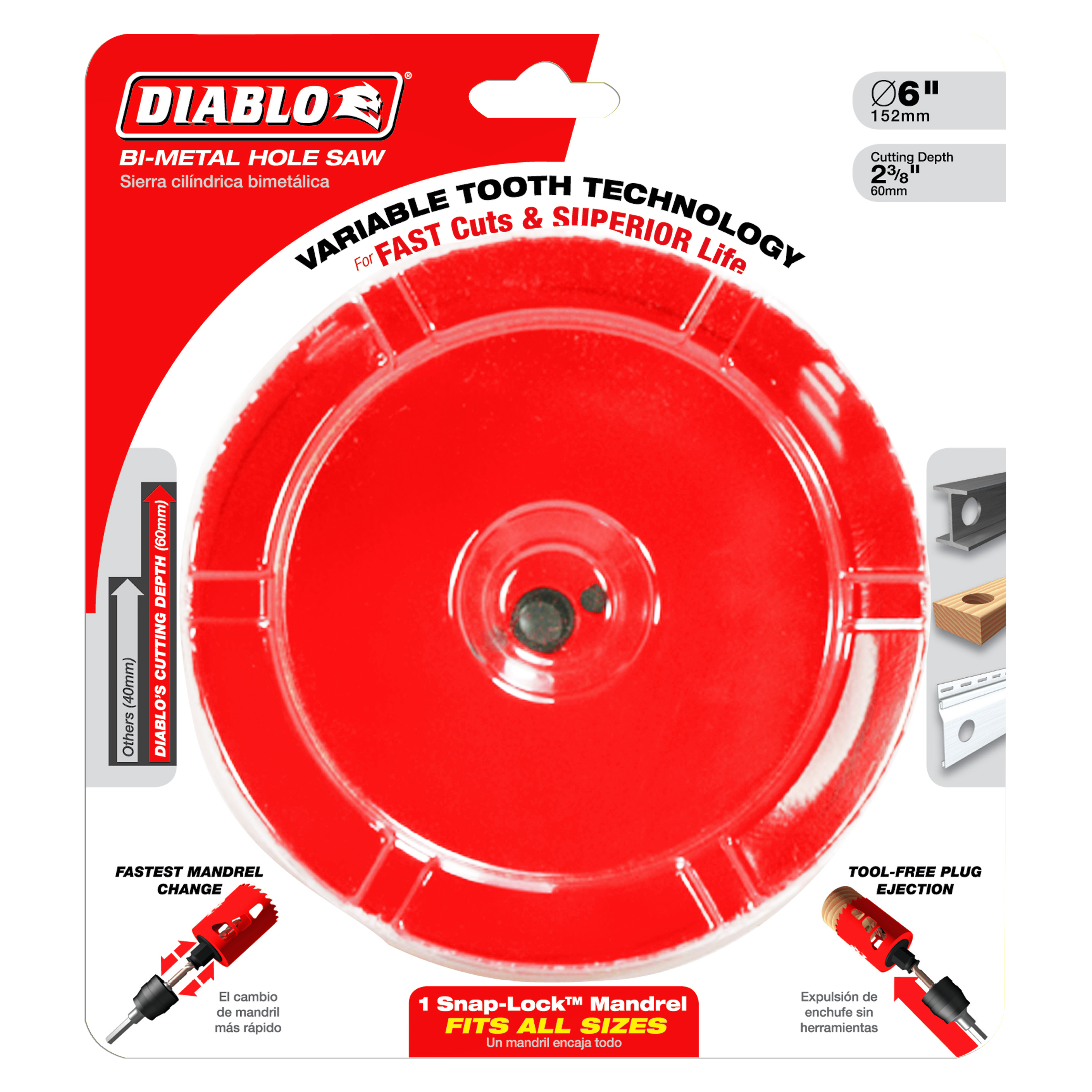 DIABLO Diablo DHS5000 Snap-Lock 5 Inch Hole Saw Mandrel System