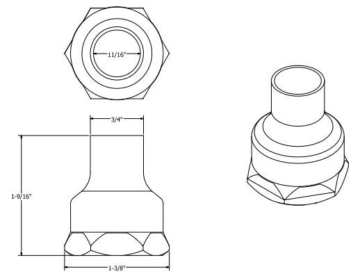 JONES STEPHENS Jones Stephens C75129 1/2 Inch by 3/4 Inch Copper Female Adapter
