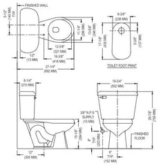 Mansfield Plumbing 3173-WHITE Toilet Tank 1.28 GPF (White) - Replacement for Alto 130-3173