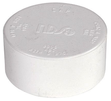 NDS NDS 3P06 PVC S&D Cap Solvent Weld Round Head Hub White