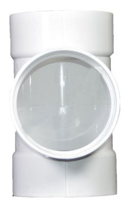 NDS NDS 4P01 Solvent Weld Tee 4 Inch SDR35 Hub Connections PVC Replacement White