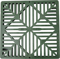 NDS 1212 Square Catch Basin Drain Grate, Green, Plastic, Manual, 12 Inch