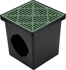 NDS 1212 Square Catch Basin Drain Grate, Green, Plastic, Manual, 12 Inch