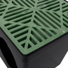NDS 1212 Square Catch Basin Drain Grate, Green, Plastic, Manual, 12 Inch