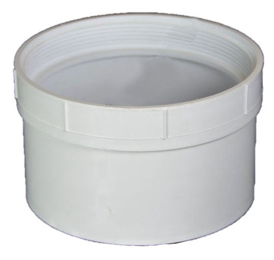 NDS NDS 413P PVC Cleanout Adapter Solvent Weld 4 Inch White