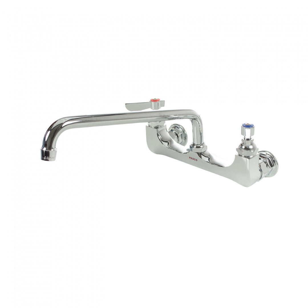 PASCO SPECIALTY Pasco 33012 Heavy Duty Wall Mount Bathroom Sink Faucet Chrome 12 Inch Spout
