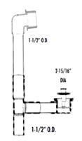 AB&A AB&A 64498 Chrome Plated 17 Gauge Brass Tubular Waste and Overflow Turn Top Stopper 12-1/2 Inch Diameter Tailpiece